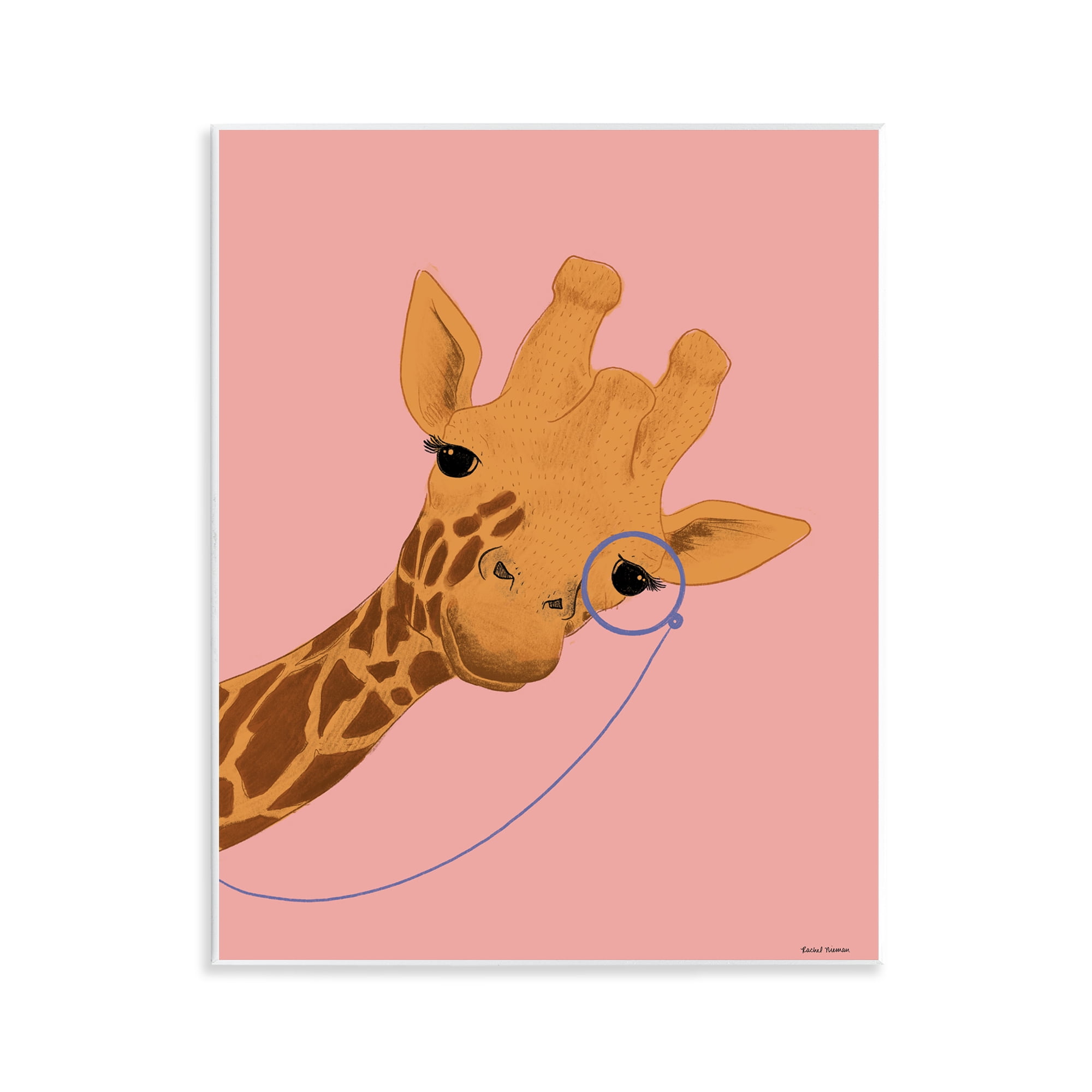 Stupell Industries Playful Giraffe with Monocle Wall Plaque Art, design by Rachel Nieman