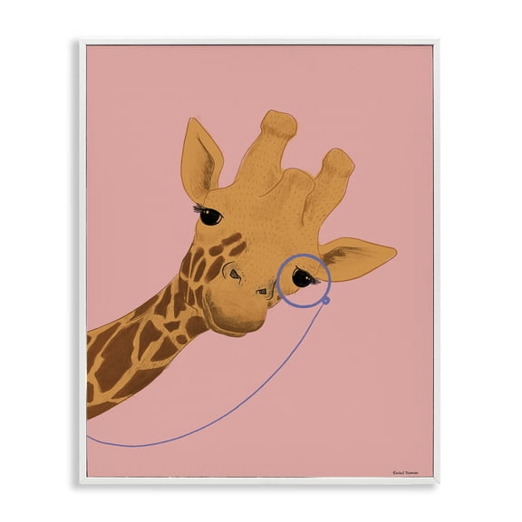 Stupell Industries Playful Giraffe with Monocle White Framed Giclee Art, design by Rachel Nieman