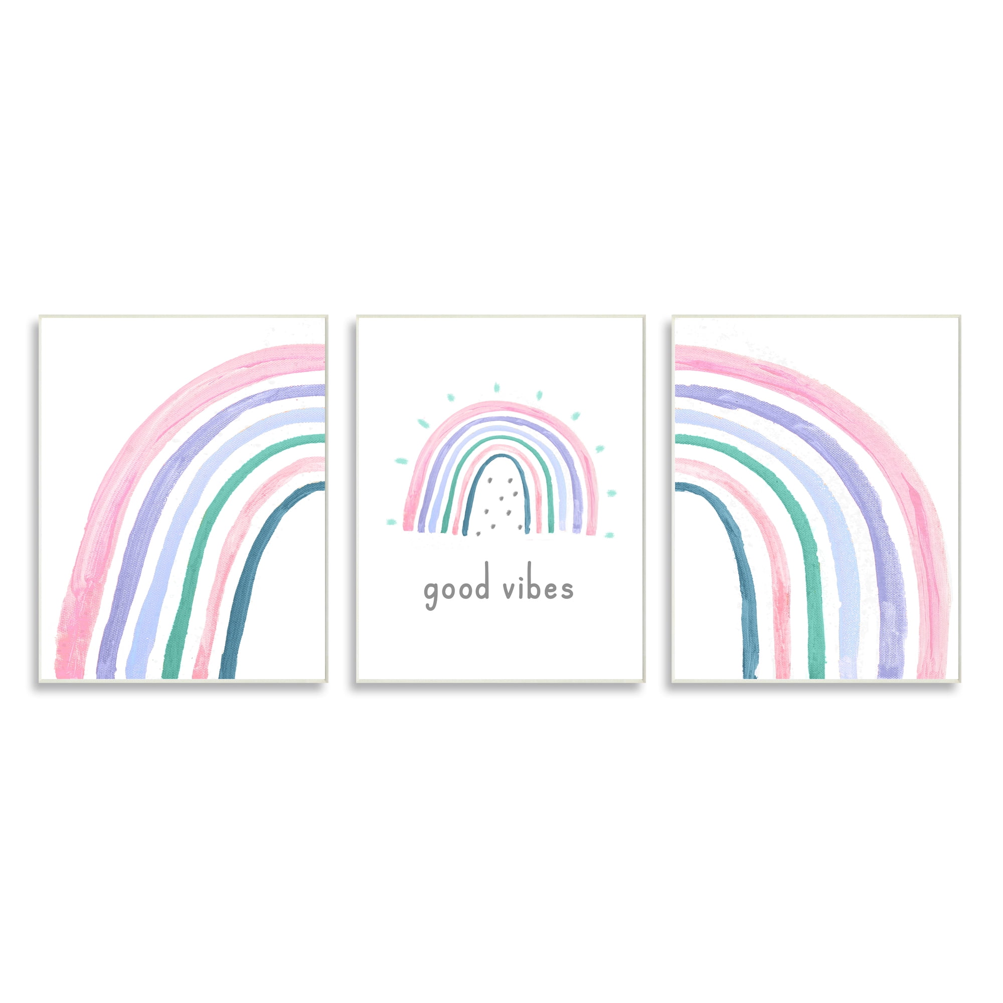 Stupell Industries Playful Good Vibes Rainbow Pastel Pink Purple Arches, 10 x 15, Design by Daphne Polselli
