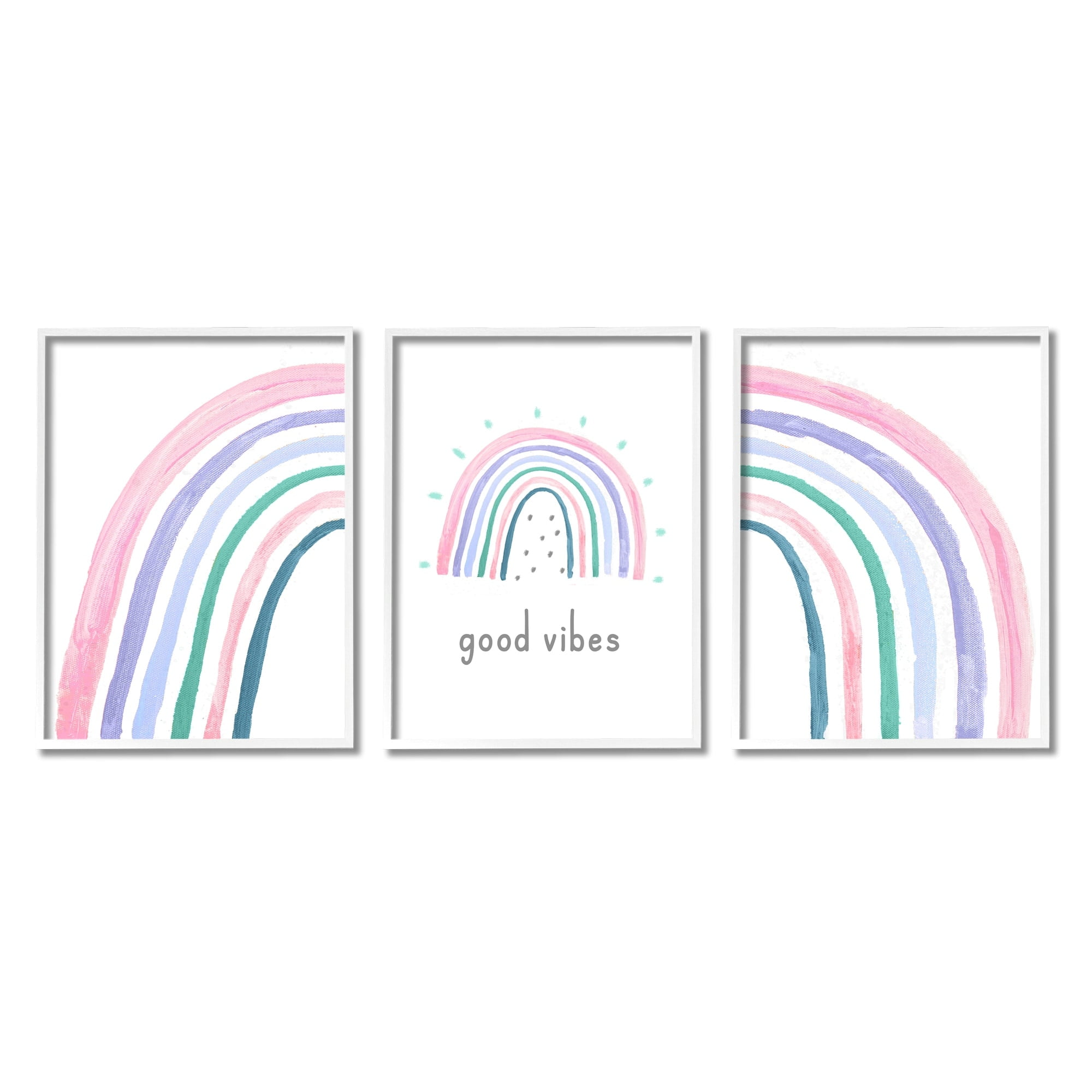 Stupell Industries Playful Good Vibes Rainbow Pastel Pink Purple Arches, 11 x 14, Design by Daphne Polselli