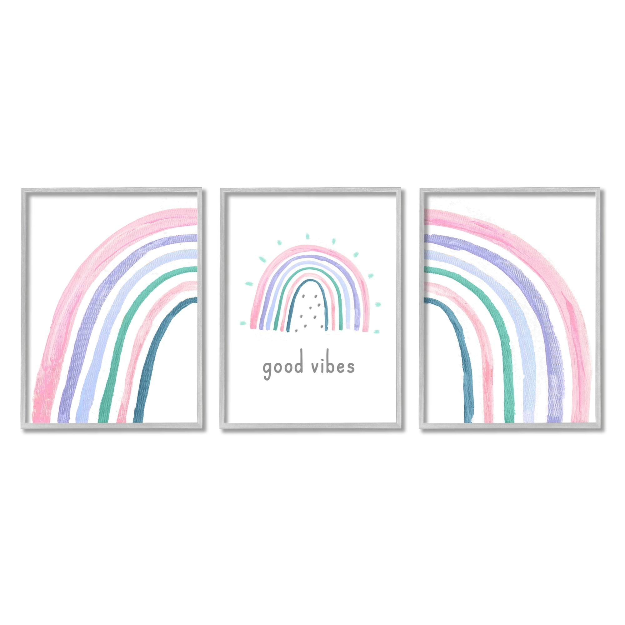 Stupell Industries Rainbow Pastel Arches Wall Art Framed Giclee ...