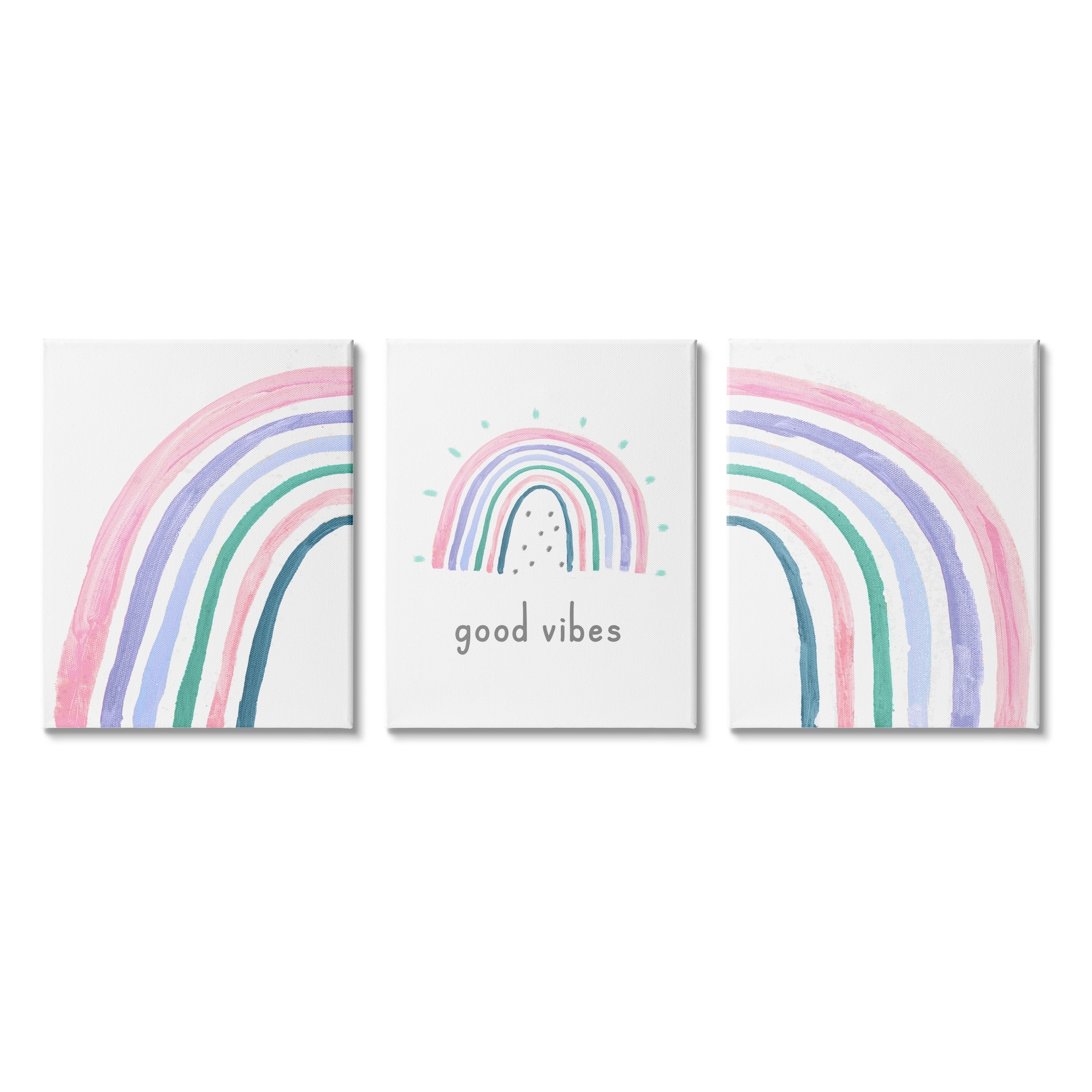 Stupell Industries Playful Good Vibes Rainbow Pastel Pink Purple Arches, 24 x 30, Design by Daphne Polselli