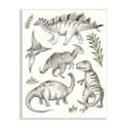 thumbnail image 1 of Stupell Industries Playful Grey Dinosaurs Minimal Green Leafy Plants, 13 x 19, Designed by Daphne Polselli, 1 of 6