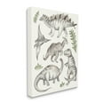 thumbnail image 1 of Stupell Industries Playful Grey Dinosaurs Minimal Green Leafy Plants, 36 x 48, Designed by Daphne Polselli, 1 of 6