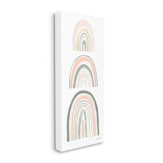 Stupell Industries Playful Grey and Pink Abstract Rainbow Arches Design by Courtney Prahl, 20" x 48"
