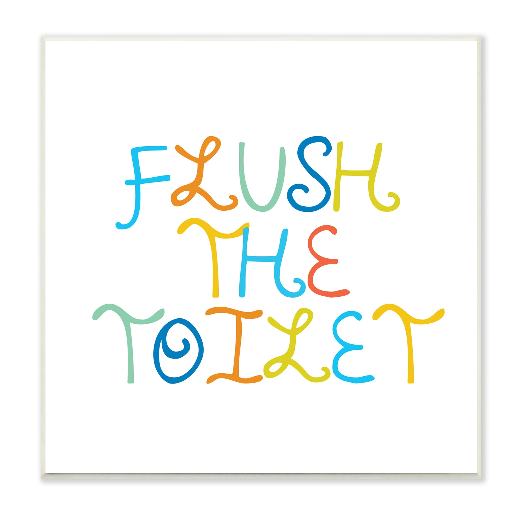 Stupell Industries Playful Kids Bathroom Sign Flush The Toilet Rules Typography Painting Unframed Art Print Wall Art, 12 x 12