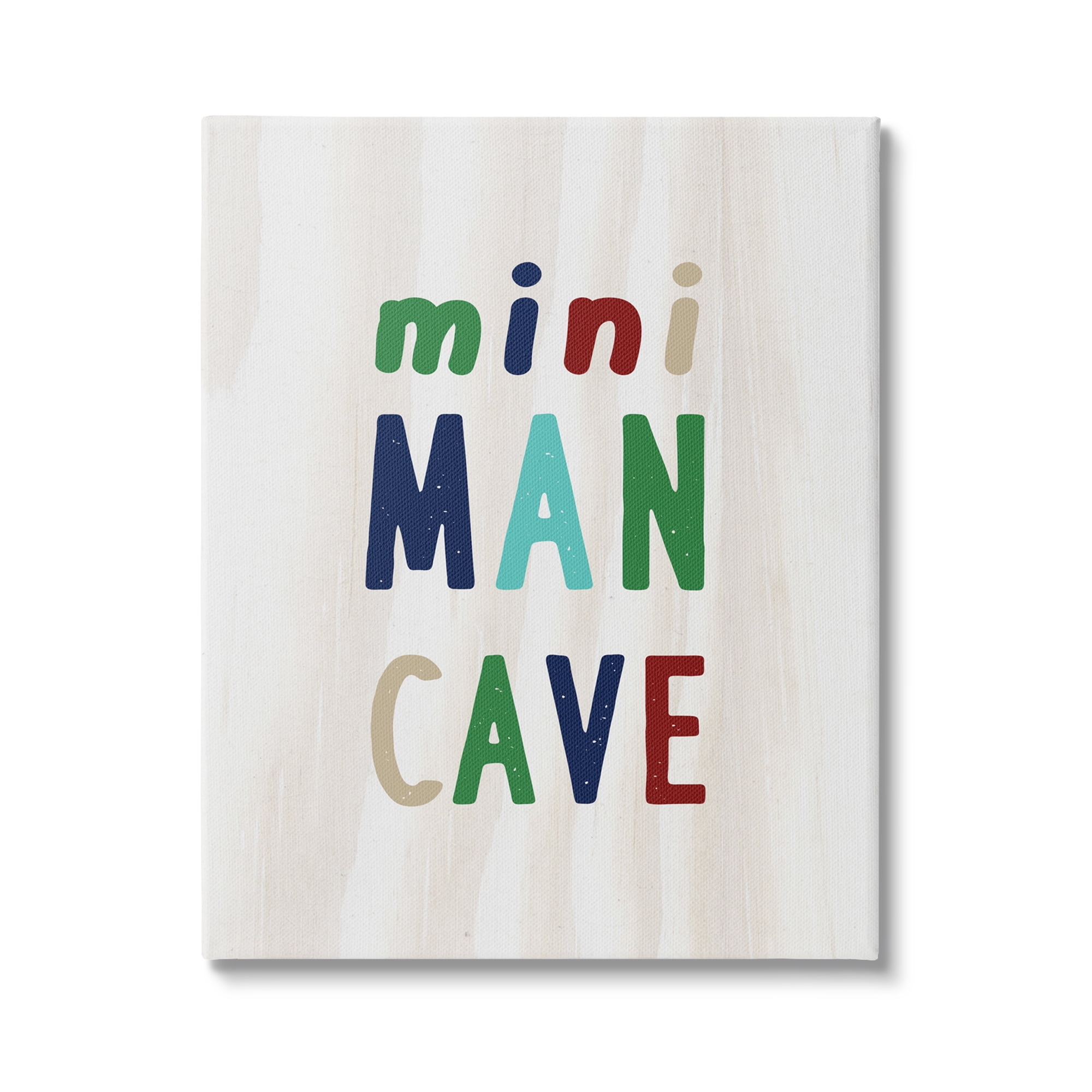 Stupell Industries Playful Mini Man Cave Text Grain Pattern , 36 x 48, Design by Lil' Rue