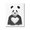 thumbnail image 1 of Stupell Industries Playful Panda Bear Black & White Heart Sweater Canvas Wall Art, 24 x 30, Design by Balazs Solti, 1 of 5