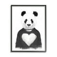 thumbnail image 1 of Stupell Industries Playful Panda Bear Black & White Heart Sweater Framed Wall Art, 24 x 30, Design by Balazs Solti, 1 of 5