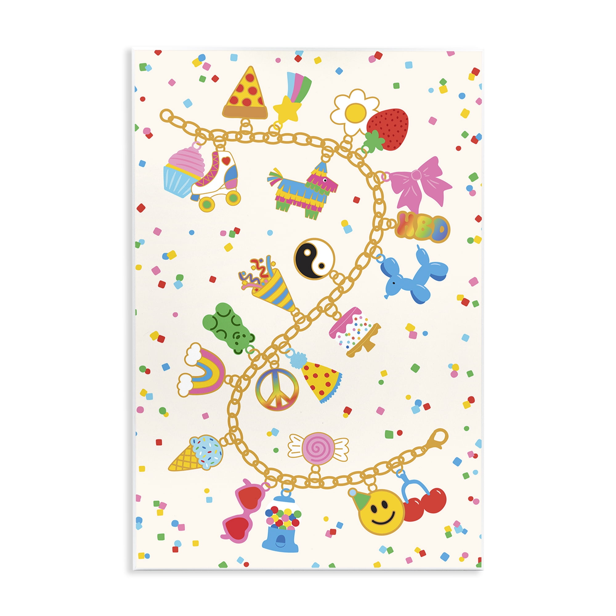 Stupell Industries Playful Party Charm Bracelet Wall Plaque Art, design by Nadia Hassan