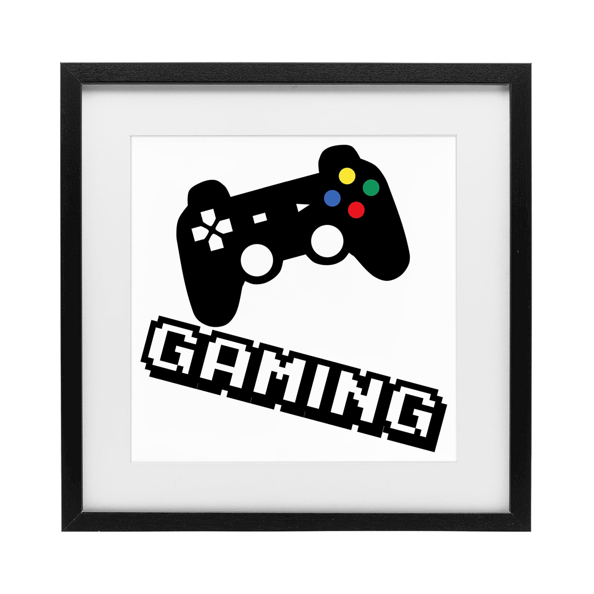 Stupell Industries Playful Pixel Gaming Black Framed Print Under Glass, design by Marcus Prime