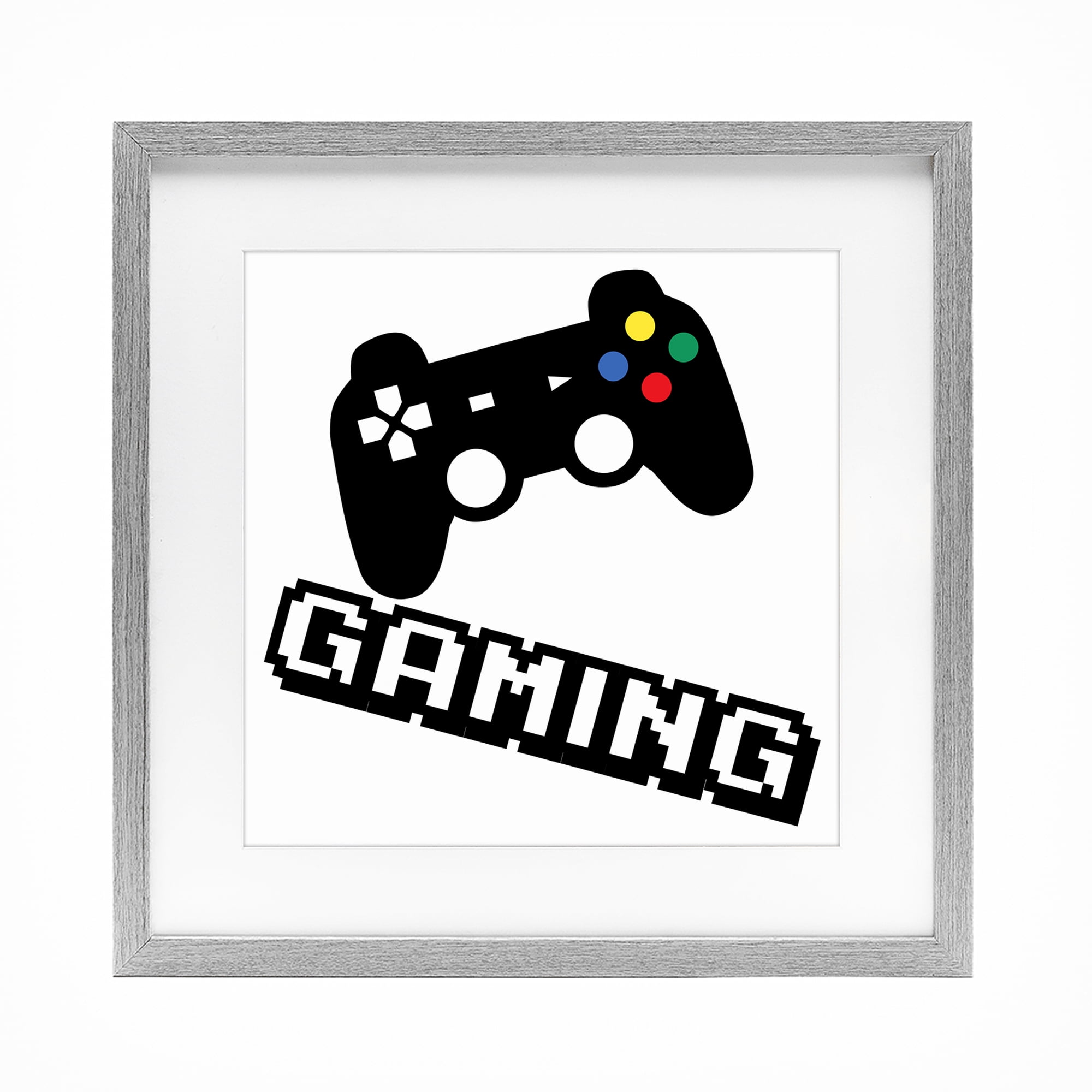 Stupell Industries Playful Pixel Gaming Gray Framed Print Under Glass, design by Marcus Prime