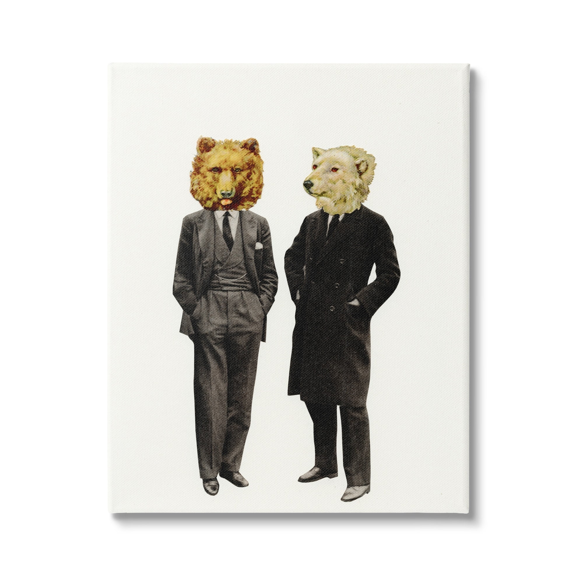 Stupell Industries Playful Polar Grizzly Bear Suit Jacket Fashion Canvas Wall Art, 24 x 30, Design by Cassia Beck