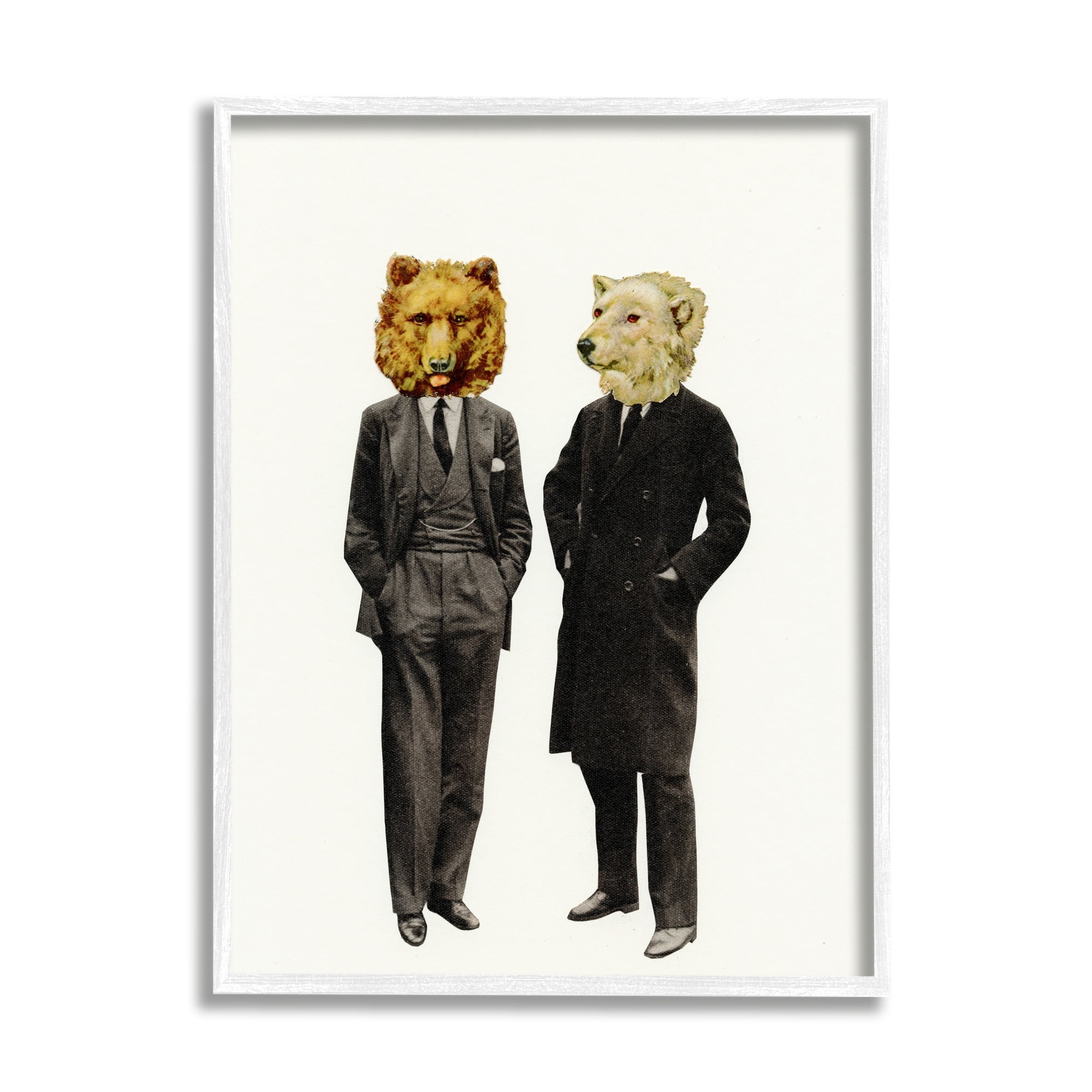 Stupell Industries Playful Polar Grizzly Bear Suit Jacket Fashion Framed Wall Art, 16 x 20, Design by Cassia Beck