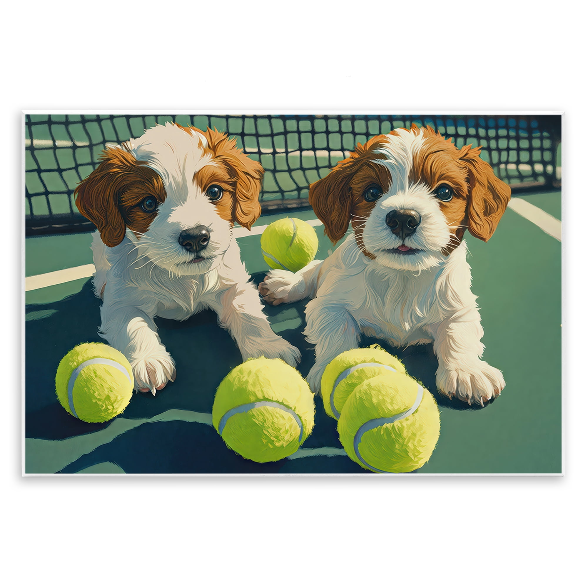Stupell Industries Playful Puppies with Tennis Balls Wall Plaque Art, design by Imagine It Images