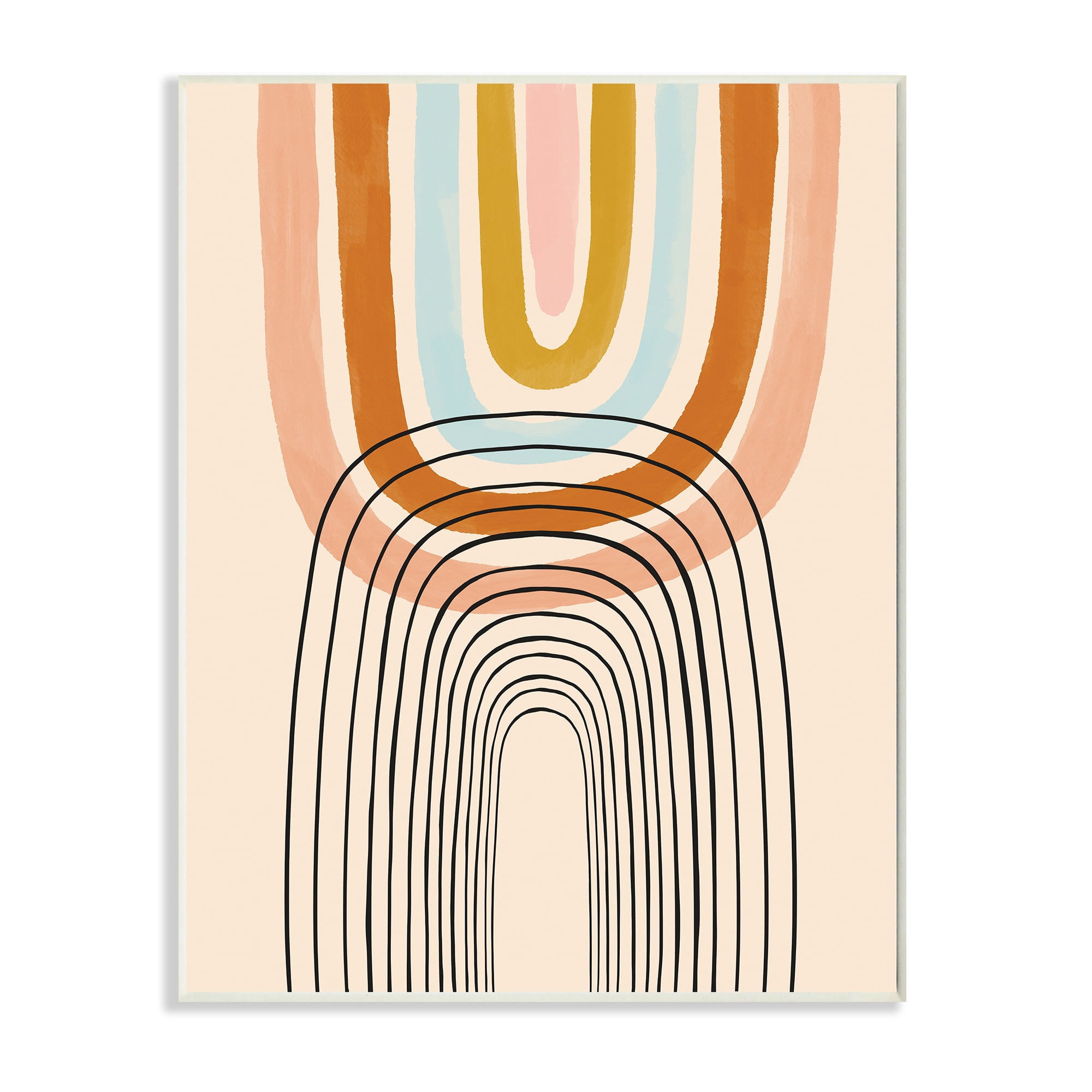 Stupell Industries Playful Rainbow Reflection Asymmetrical Linework,13 x 19,Designed by Lisa Barlow