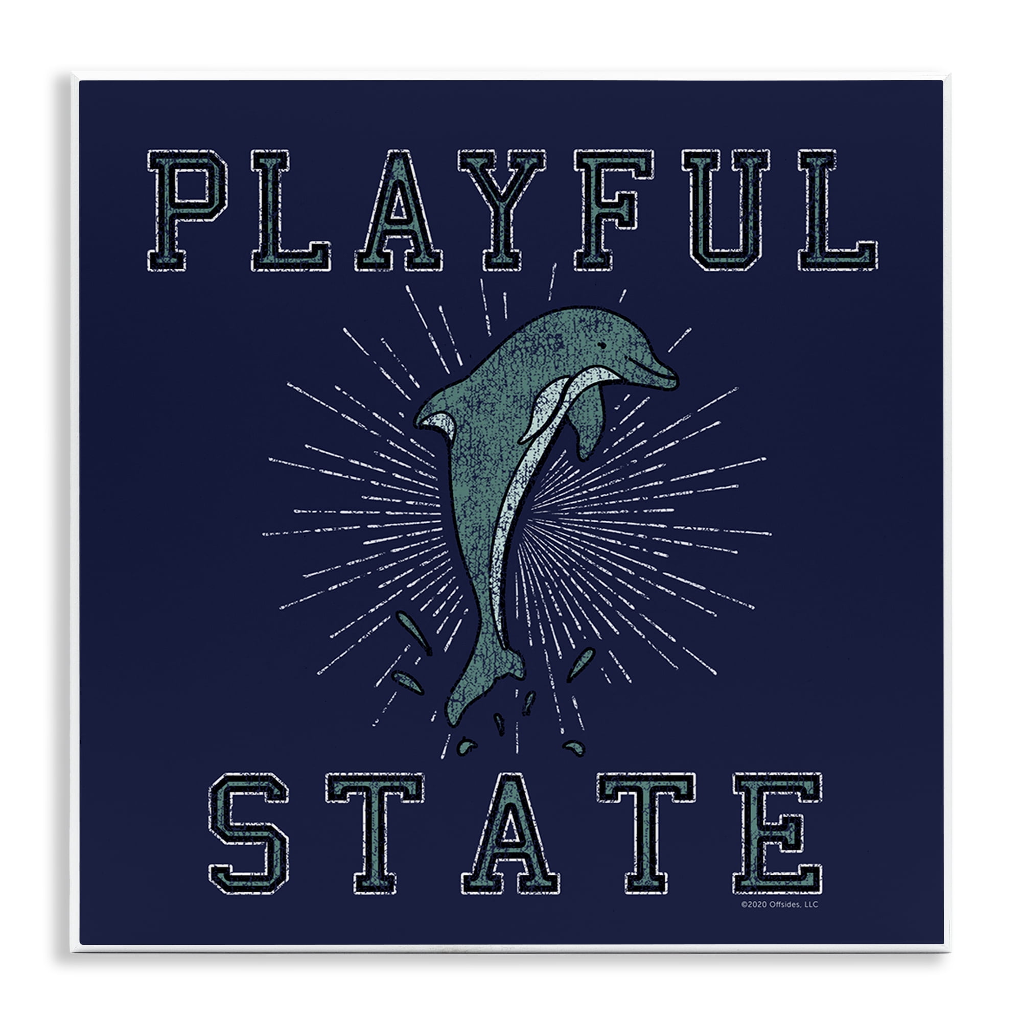 Stupell Industries Playful State Dolphin Novelty & Humor Painting Unframed Art Print Wall Art, 12 x 12