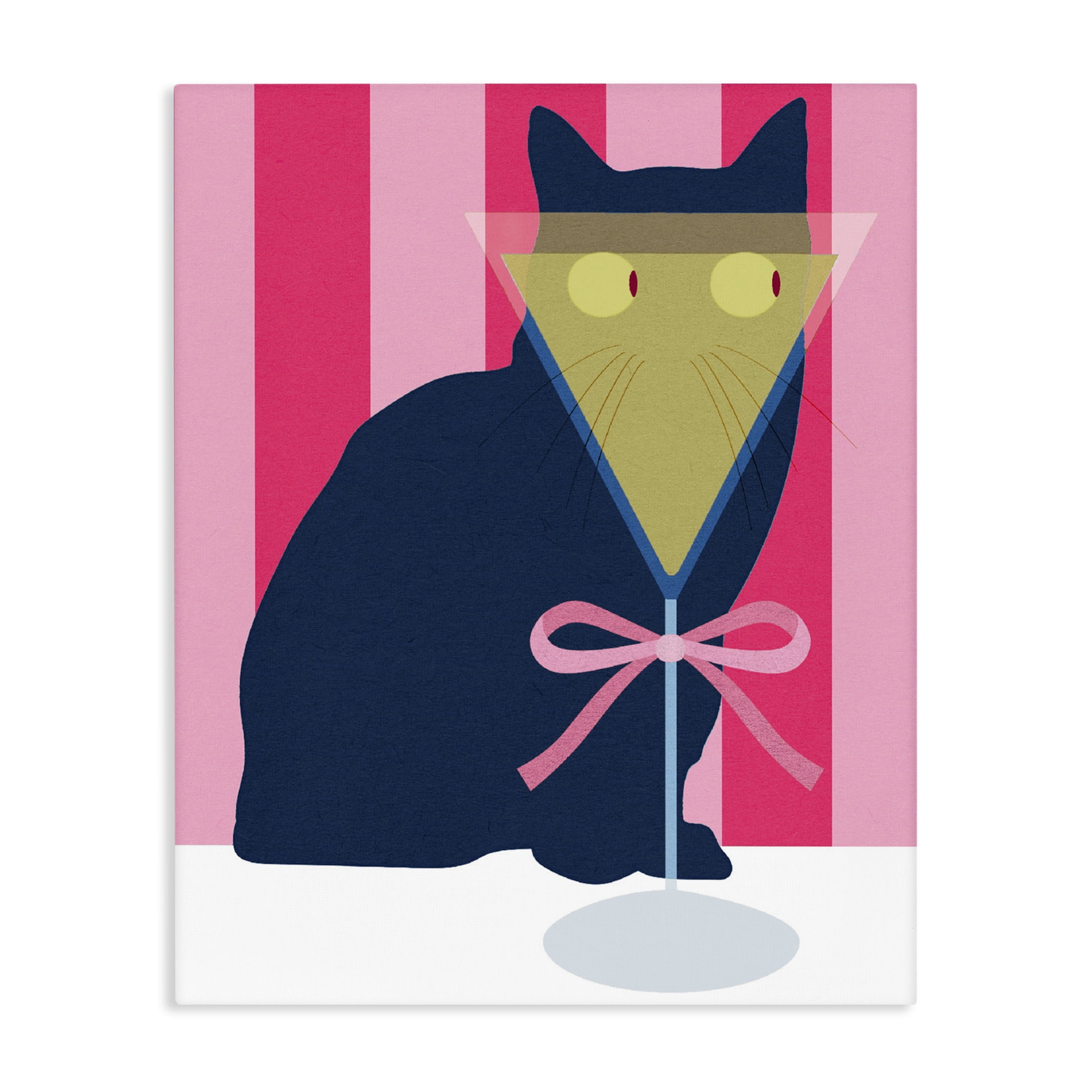 Stupell Industries Playful Striped Cat with Martini Canvas Wall Art, design by Lil' Rue