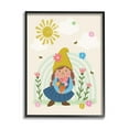 thumbnail image 1 of Stupell Industries Playful Sunshine Rainbow Pattern Garden Gnome Flowers Framed Wall Art, 24 x 30, Design by Lisa Perry Whitebutton, 1 of 5