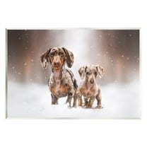 Stupell Industries Playing Puppies in Snow Animals & Insects Painting Unframed Art Print Wall Art, 15 x 10