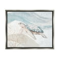 thumbnail image 1 of Stupell Industries Pleasant Sea Turtle Drifting Ocean Bubble Waves Painting Luster Gray Floating Framed Canvas Print Wall Art, Design by Patricia Pinto, 1 of 5