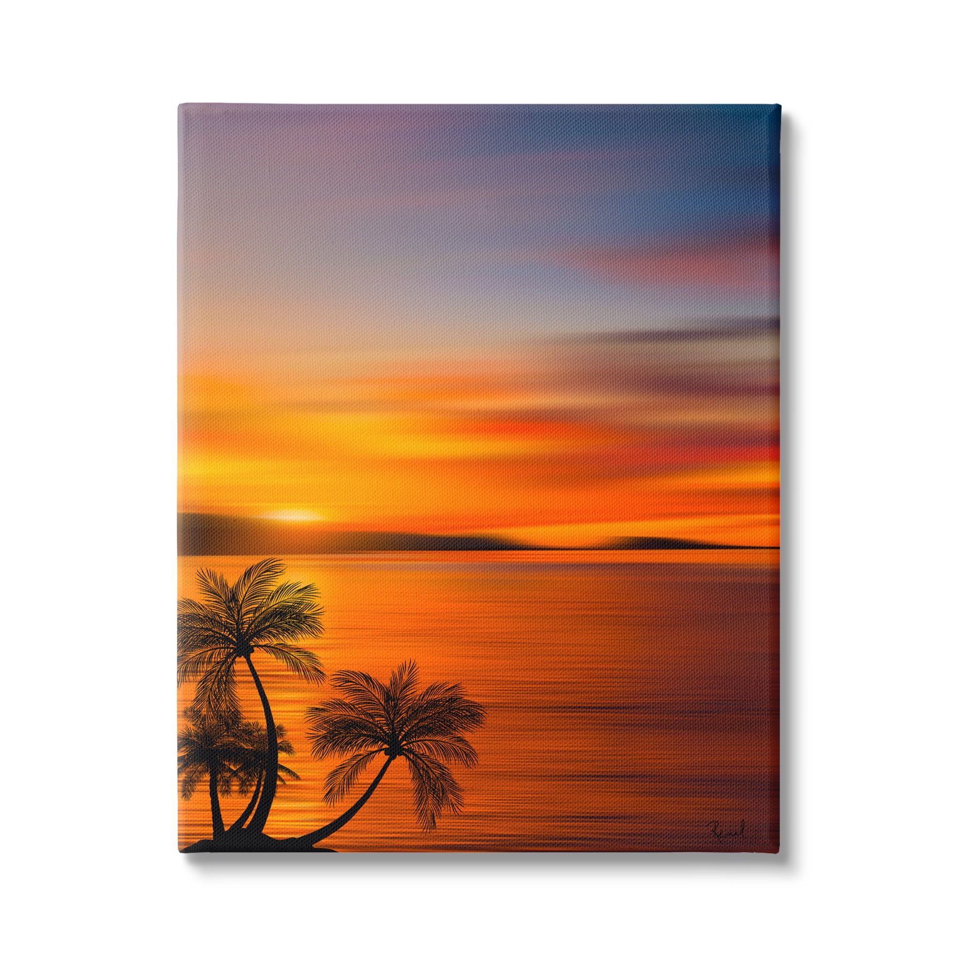 Stupell Industries Pleasant View Sunset Landscape Painting Gallery Wrapped Canvas Art Print Wall Art, 30 x 40