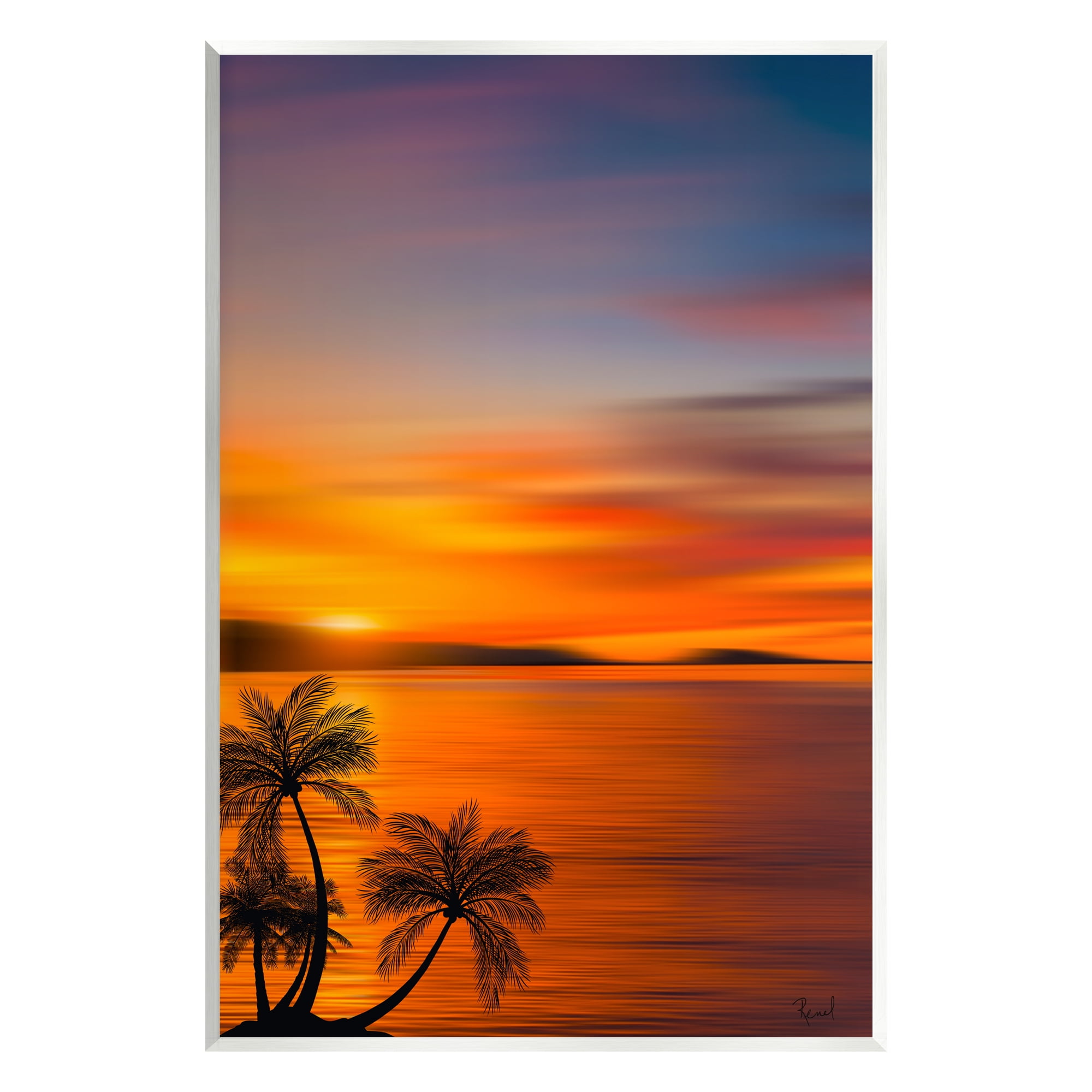 Stupell Industries Pleasant View Sunset Landscape Painting Unframed Art Print Wall Art, 13 x 19