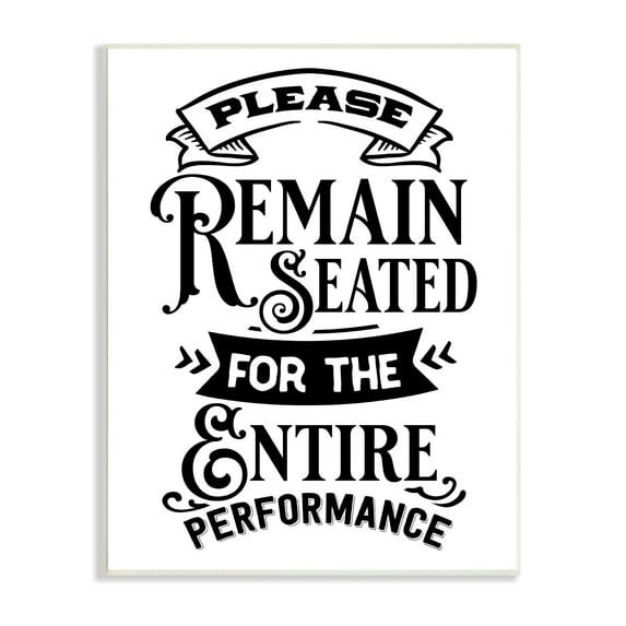 Stupell Industries Please Remain Seated Humorous Vintage Bathroom Saying Graphic Art Unframed Art Print Wall Art, Design by Lettered and Lined