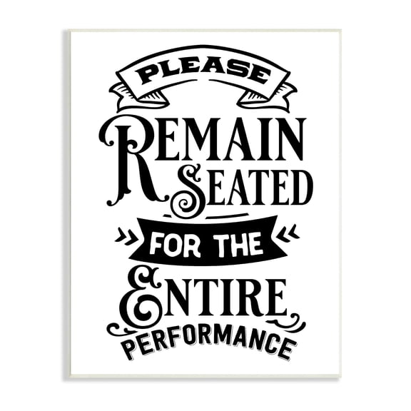 Stupell Industries Please Remain Seated Humorous Vintage Bathroom Saying Graphic Art Unframed Art Print Wall Art, Design by Lettered and Lined