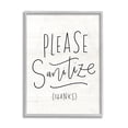 thumbnail image 1 of Stupell Industries Please Sanitize Phrase Minimal Rustic Text Grey Framed, 11 x 14, Design by Loni Harris, 1 of 1