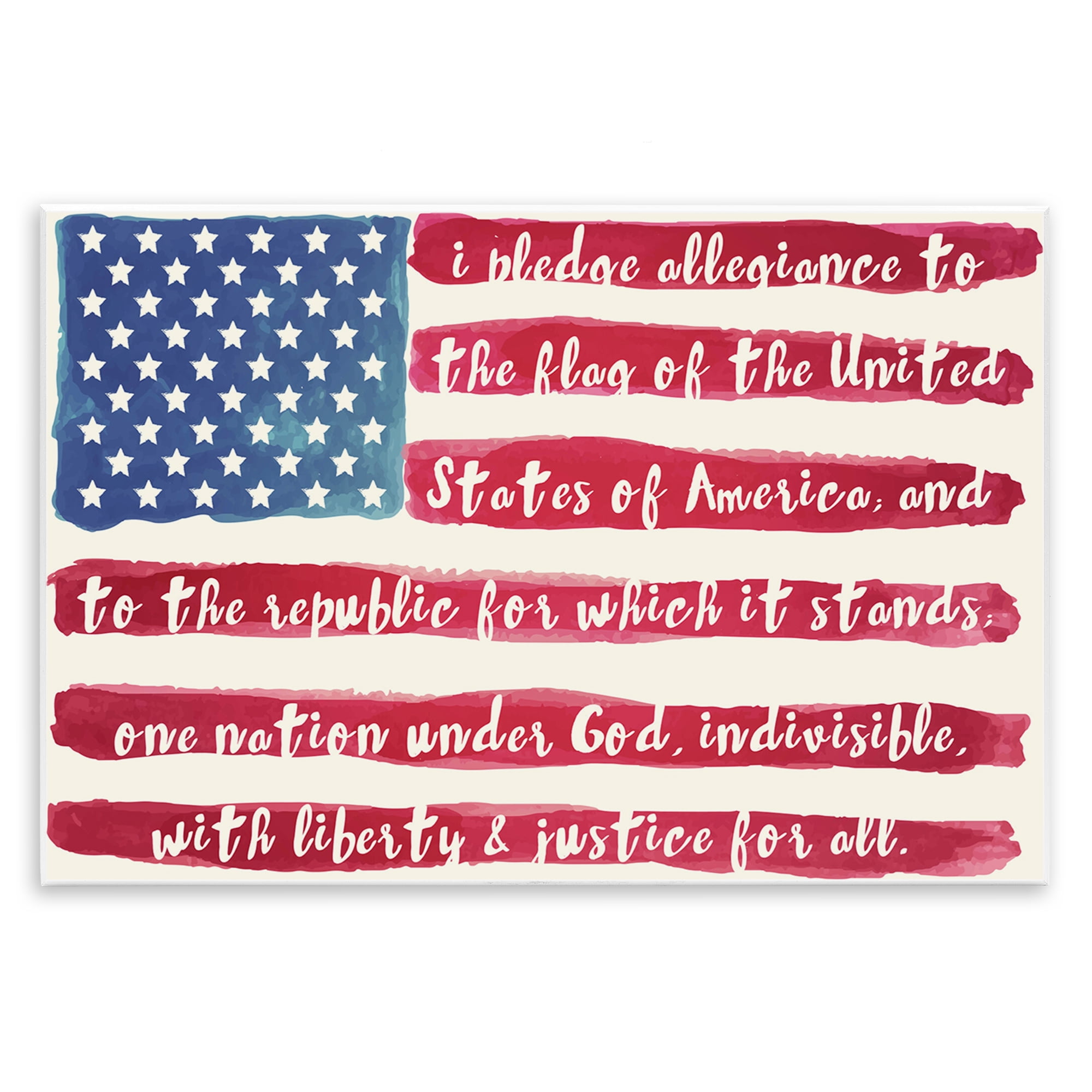 Stupell Industries Pledge Of Allegiance Flag Stripes Wall Plaque Art, design by Sophie 6