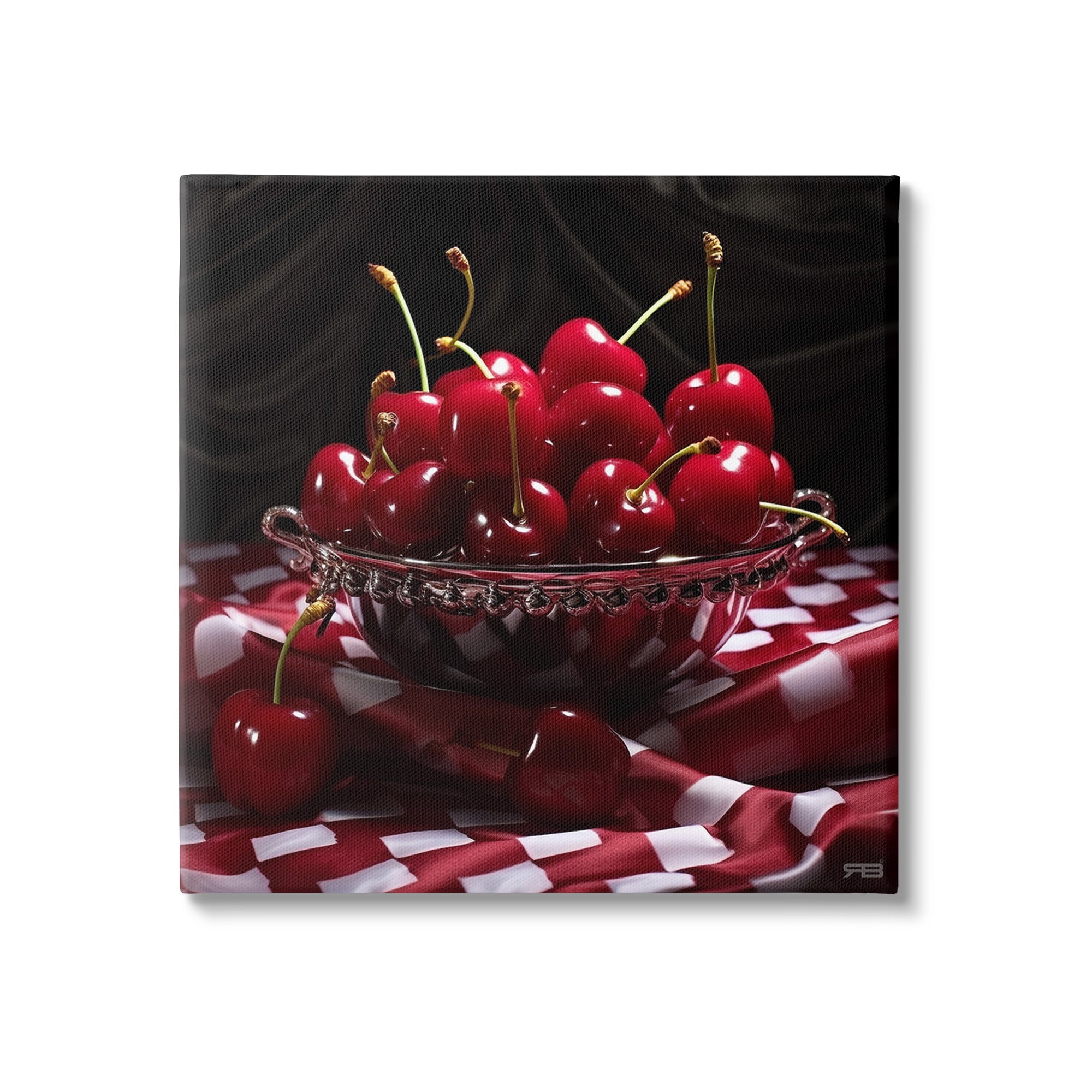 Stupell Industries Plump Cherries Still Life Food & Beverage Painting Gallery Wrapped Canvas Art Print Wall Art, 17 x 17