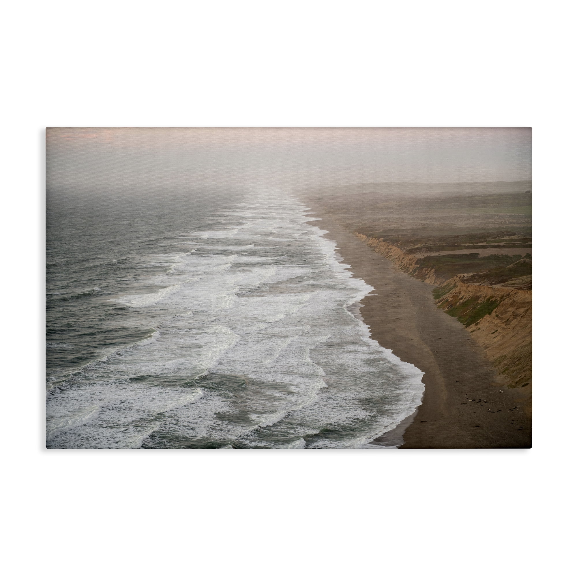 Stupell Industries Point Reyes Receding Shoreline Nautical & Beach Photography Wrapped Canvas Art Print Wall Art, 24 x 16