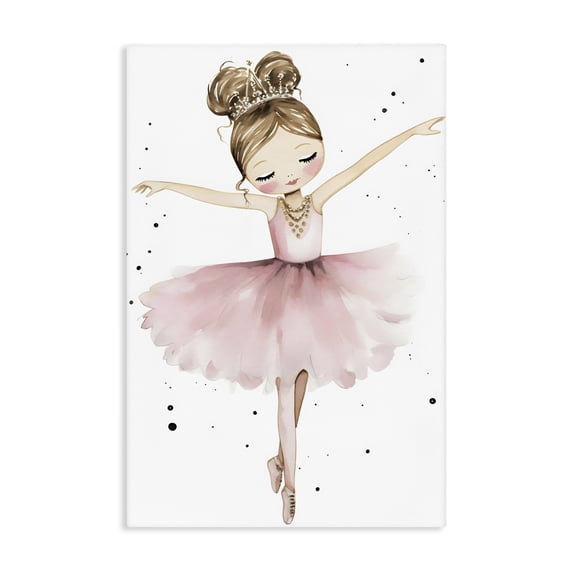 Stupell Industries Cottage Pointe Princess in Pink Tutu Canvas Art, 16 x 24, by Creative Studio
