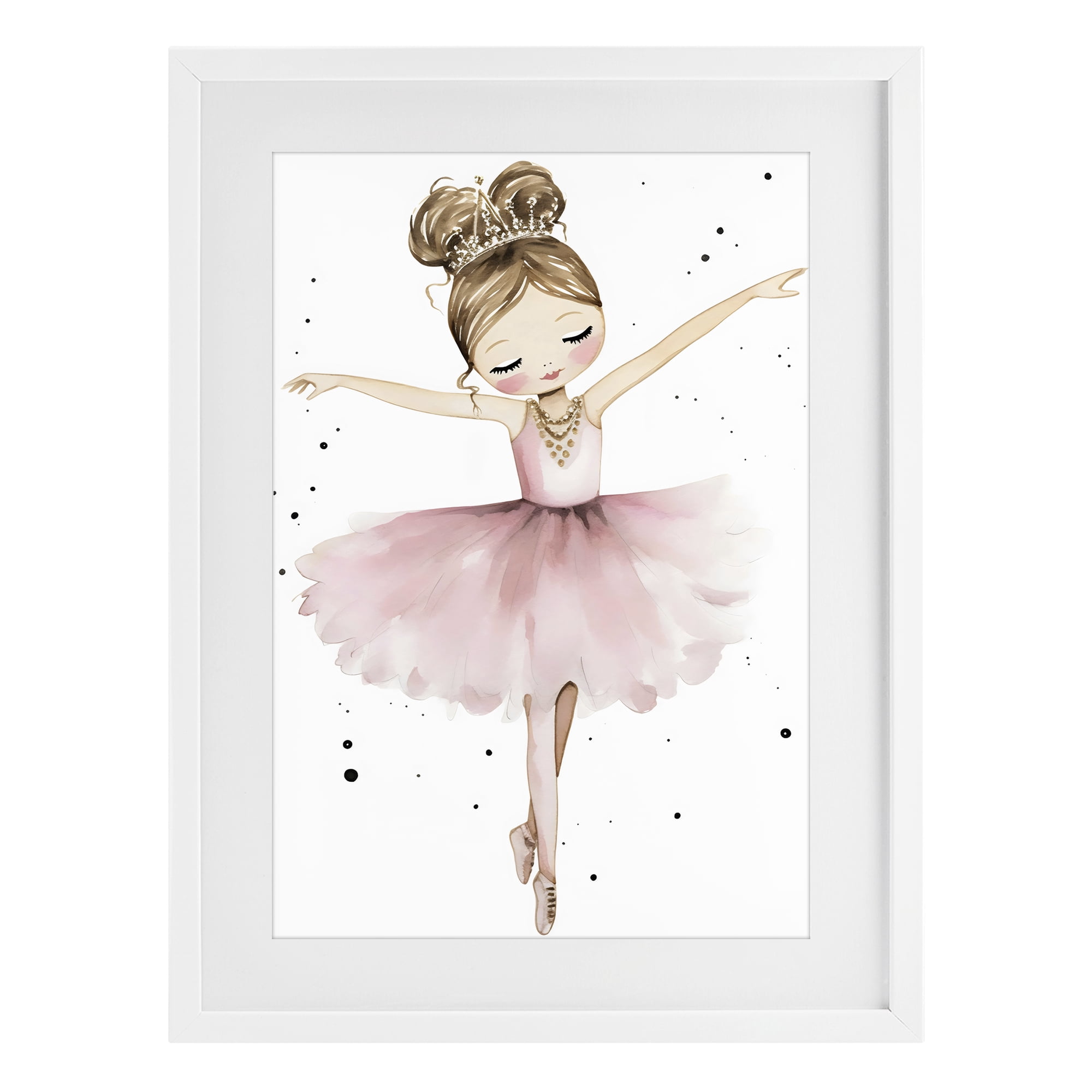 Stupell Industries Pointe Princess in Pink Tutu White Framed Print Under Glass, design by Creative Studio