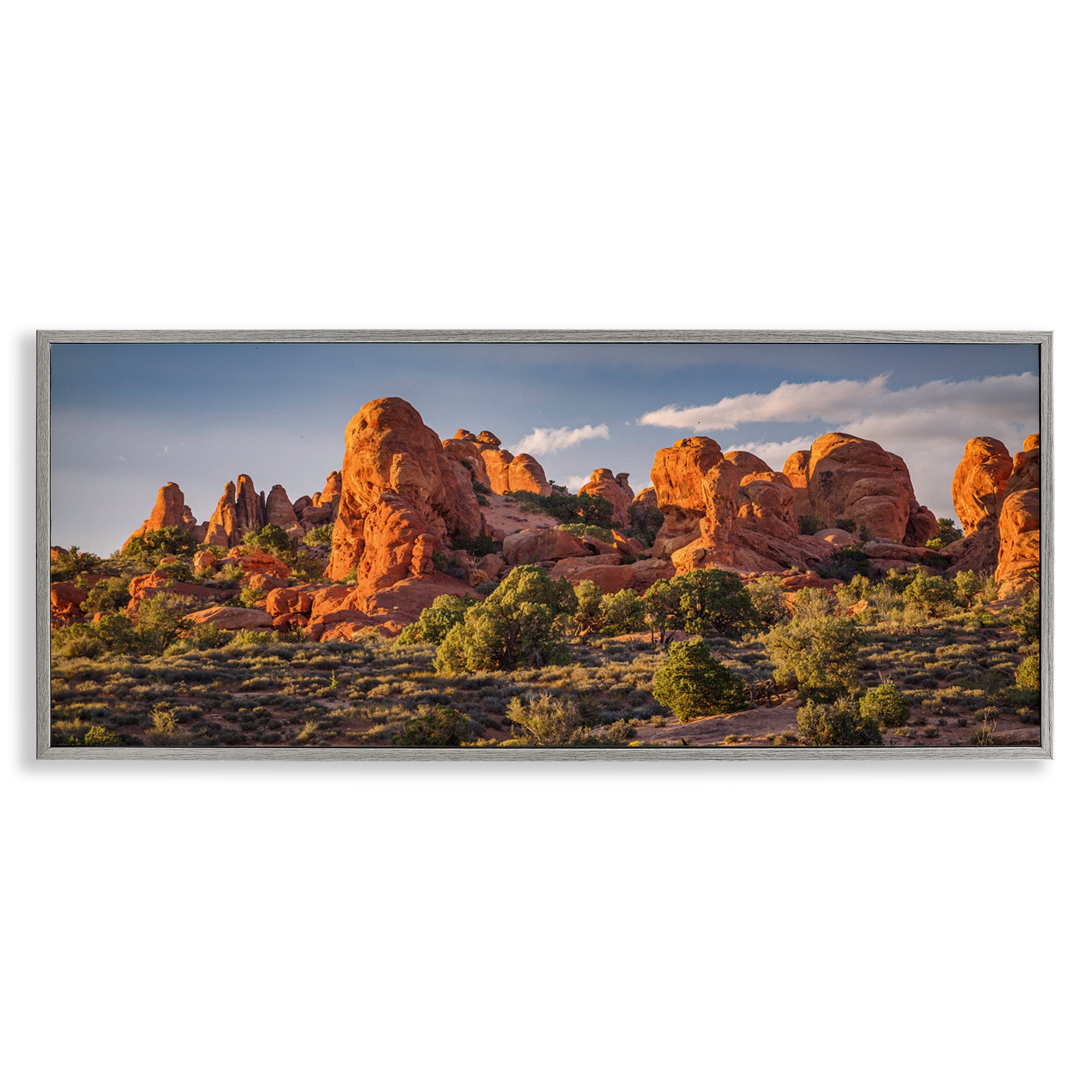 Stupell Industries Pointed Canyon Buttes Landscape & Nature Photography Gray Framed Art Print Wall Art, 24 x 10