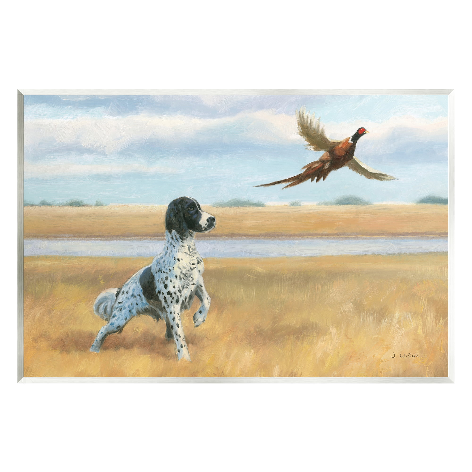 Stupell Industries Pointer Dog & Pheasant Animals & Insects Painting Unframed Art Print Wall Art, 15 x 10