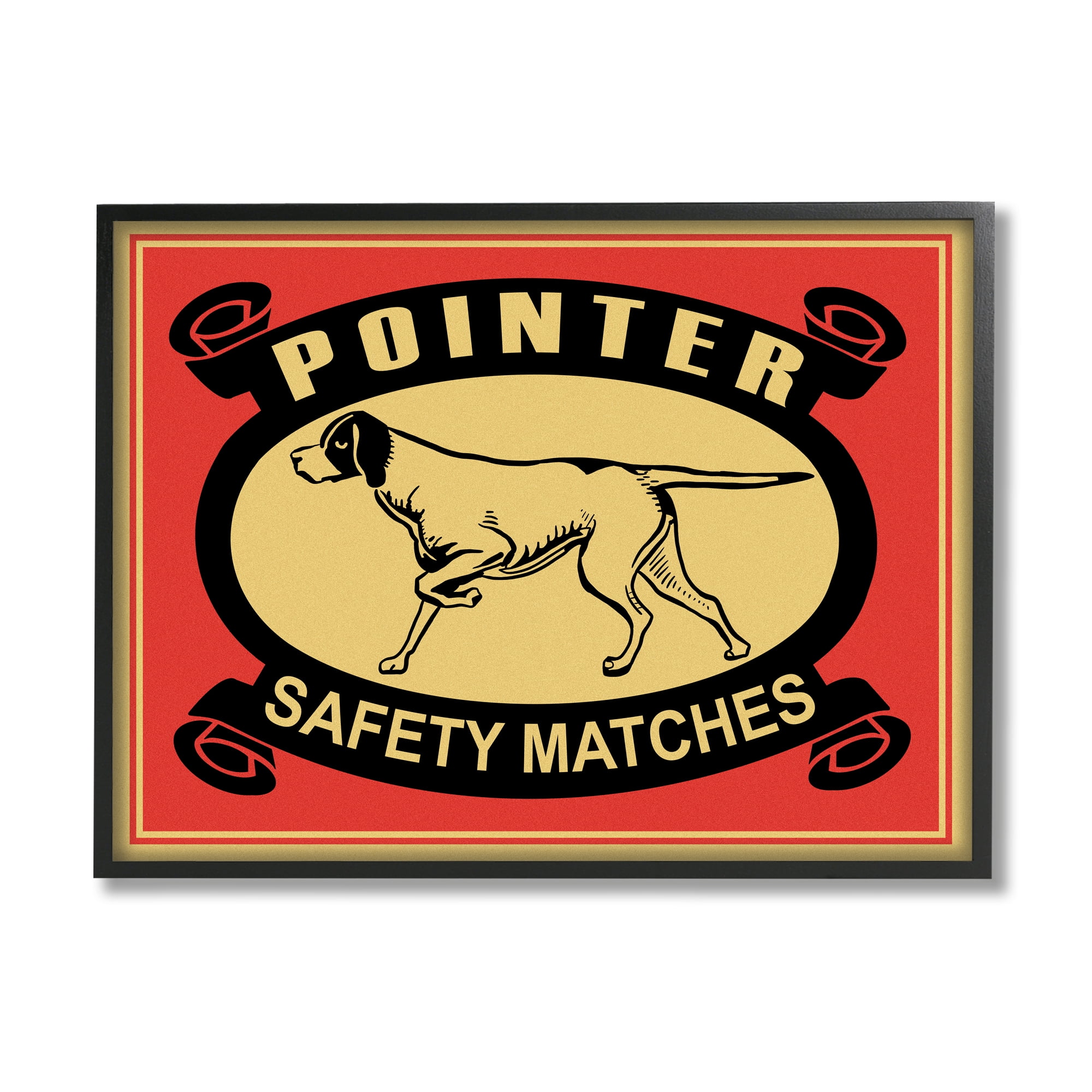 Stupell Industries Pointer Dog Safety Matches Vintage Advertisement Red Yellow, 16 x 20, Designed by Mark Rogan