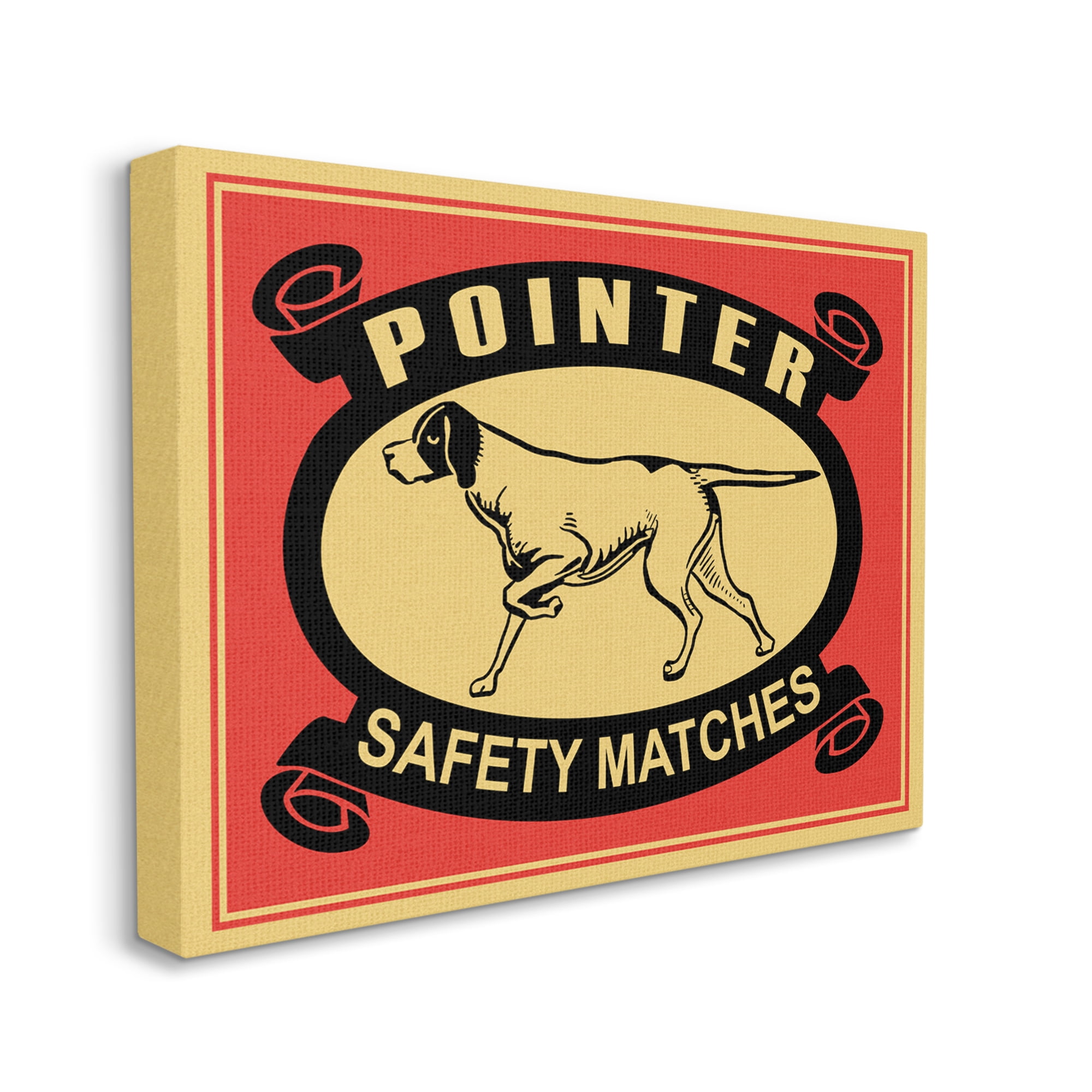 Stupell Industries Pointer Dog Safety Matches Vintage Advertisement Red Yellow, 16 x 20, Designed by Mark Rogan