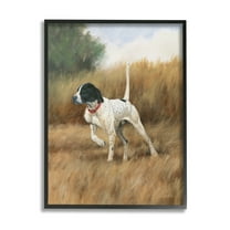 Stupell Industries Pointer Dog in Field Animals & Insects Painting Black Framed Art Print Wall Art, 11 x 14