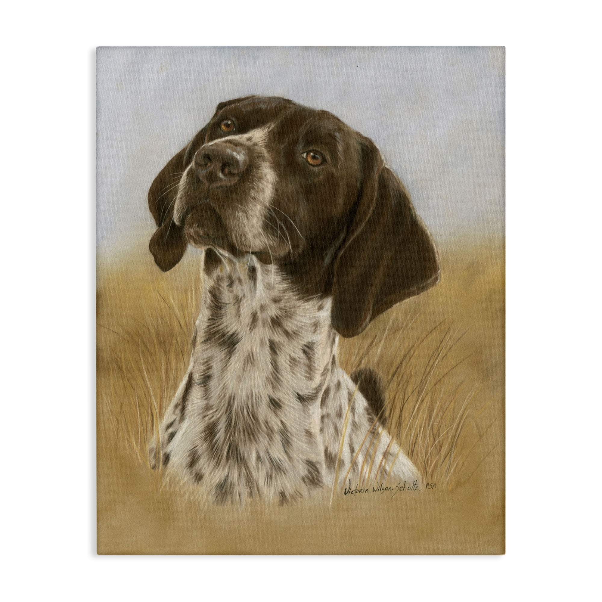Stupell Industries Pointer Hunting Dog Animals & Insects Painting Gallery Wrapped Canvas Art Print Wall Art, 24 x 30