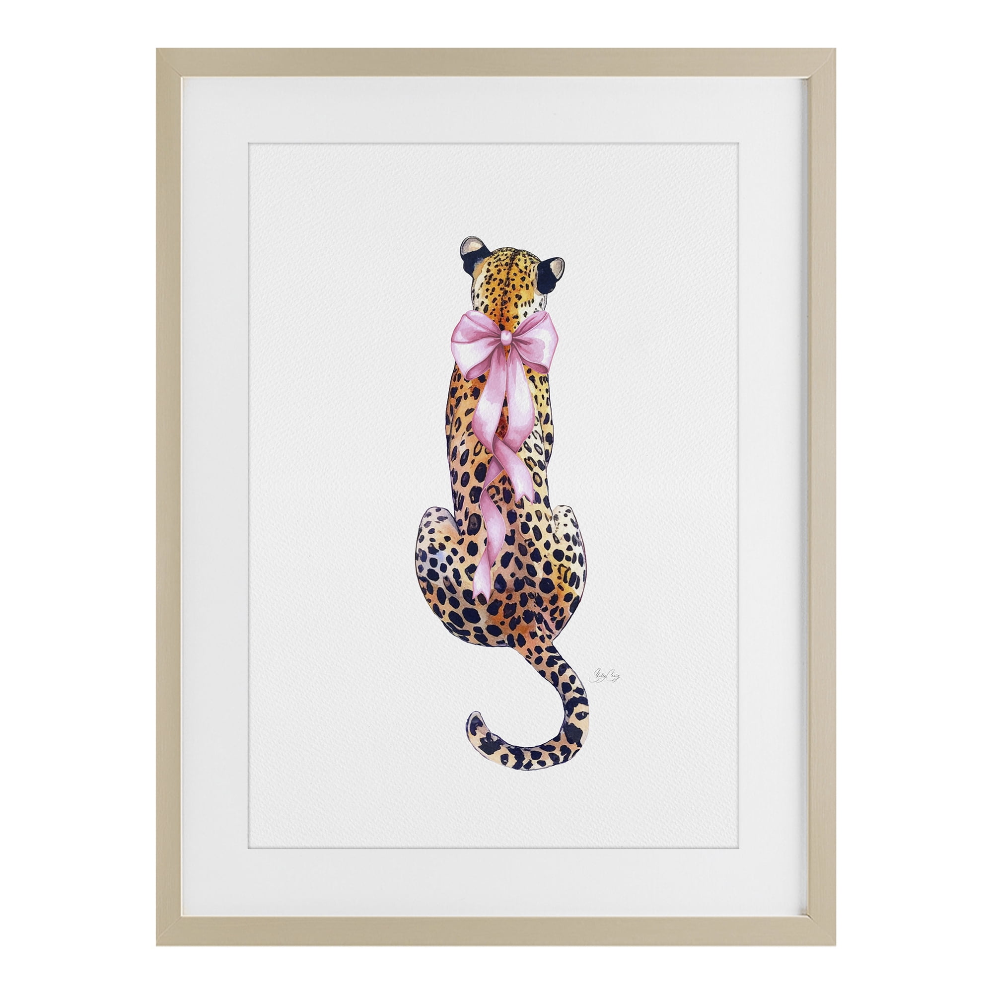 Stupell Industries Poised In Pink Cheetah Birch Framed Print Under Glass, design by Shelly Craig