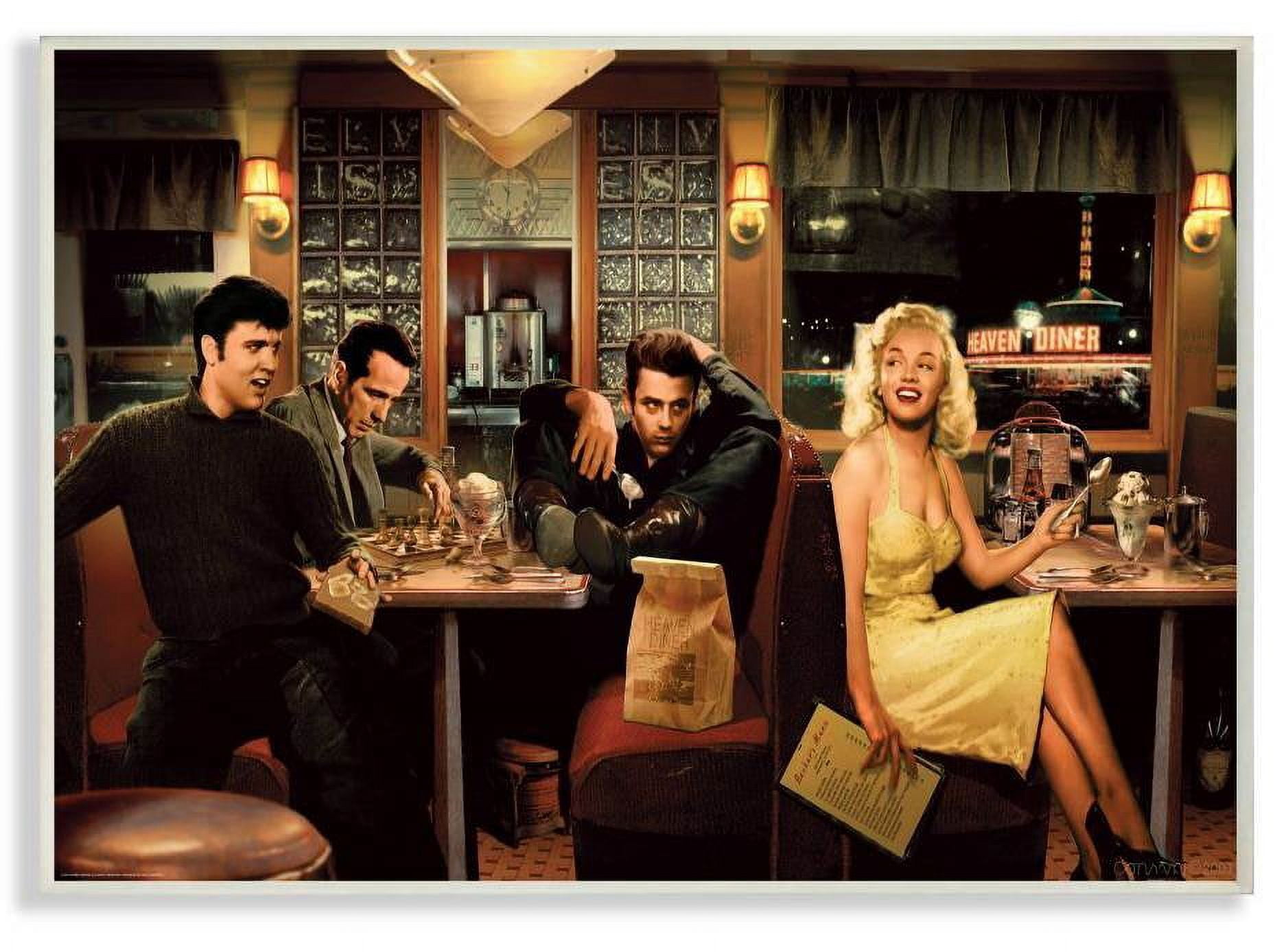 Stupell Industries Poker Game Night Vintage Hollywood Movie Star Classic Illustration Canvas Wall Art by Jadei Graphics