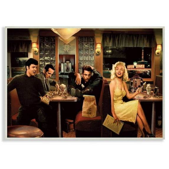 Stupell Industries Poker Game Night Vintage Hollywood Movie Star Classic Illustration Canvas Wall Art by Jadei Graphics