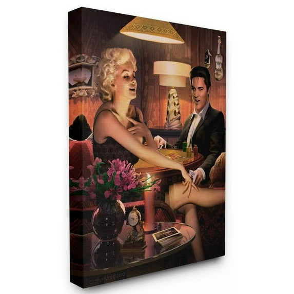 Stupell Industries Poker Game Vintage Hollywood Movie Star Classic Illustration Canvas Wall Art by Jadei Graphics