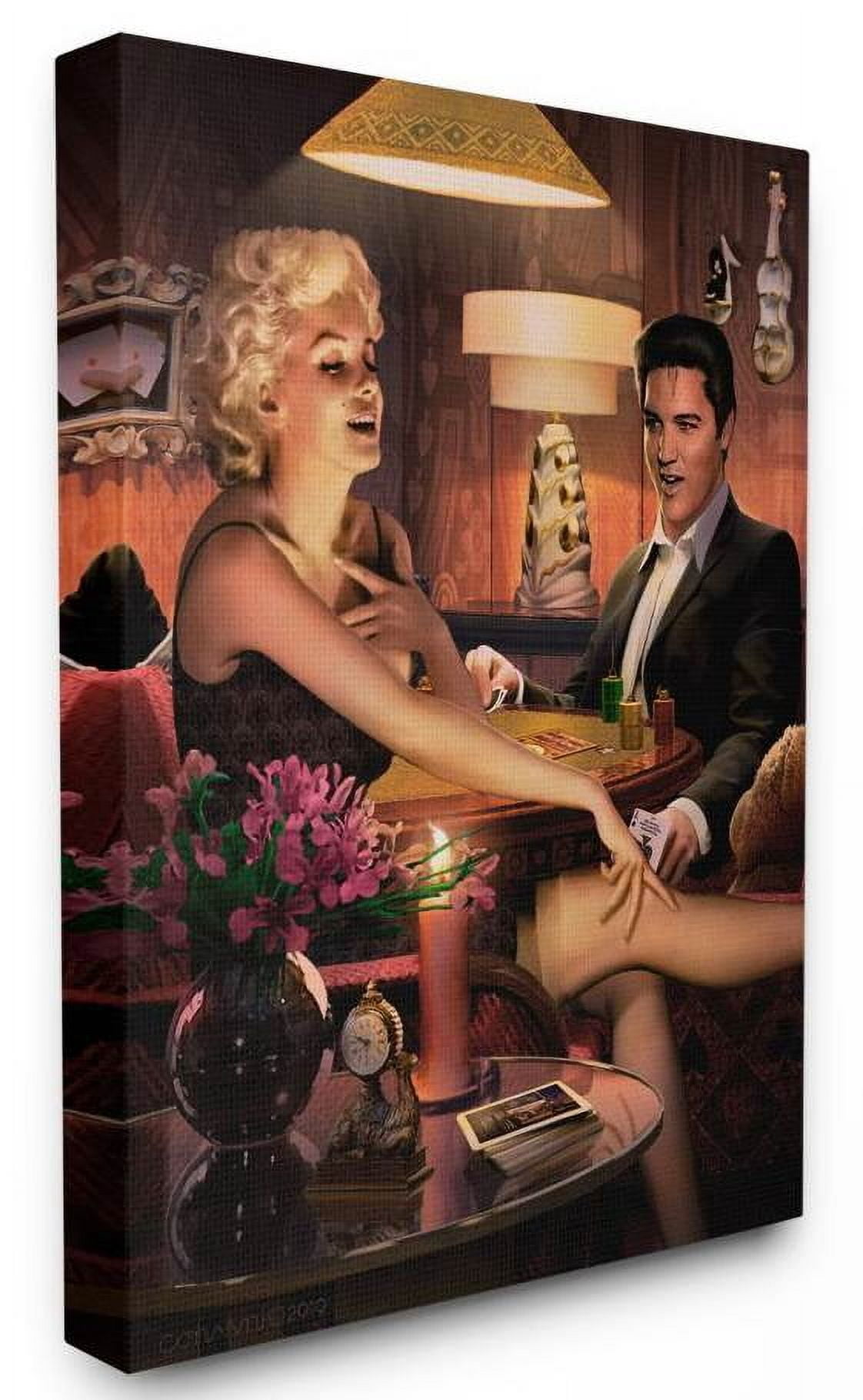 Stupell Industries Poker Game Vintage Hollywood Movie Star Classic Illustration Canvas Wall Art by Jadei Graphics