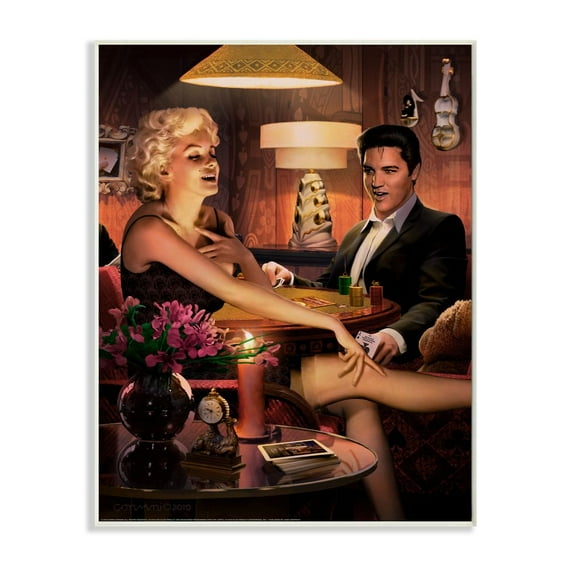 Stupell Industries Poker Game Vintage Hollywood Movie Star Classic Illustration Wall Plaque by Jadei Graphics