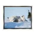 thumbnail image 1 of Stupell Industries Polar Bear Cub with Mom Animals & Insects Photography Gray Floater Framed Canvas Art Print Wall Art, 21 x 17, 1 of 10