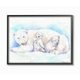 thumbnail image 1 of Stupell Industries Polar Bear Family Animal Blue Watercolor Painting Framed Giclee Texturized Art by George Dyachenko, 1 of 3