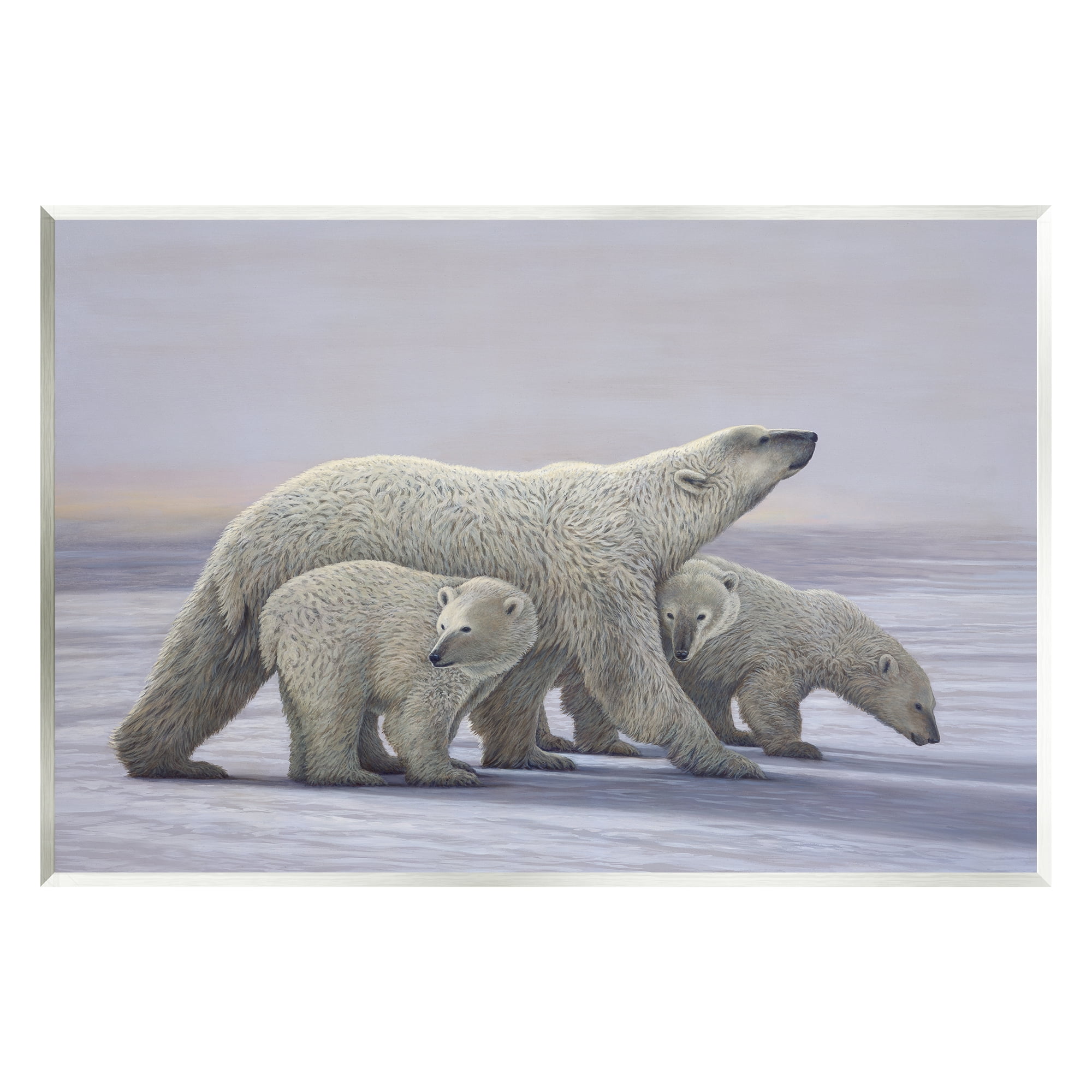Stupell Industries Polar Bear Family Animals & Insects Painting Unframed Art Print Wall Art, 15 x 10